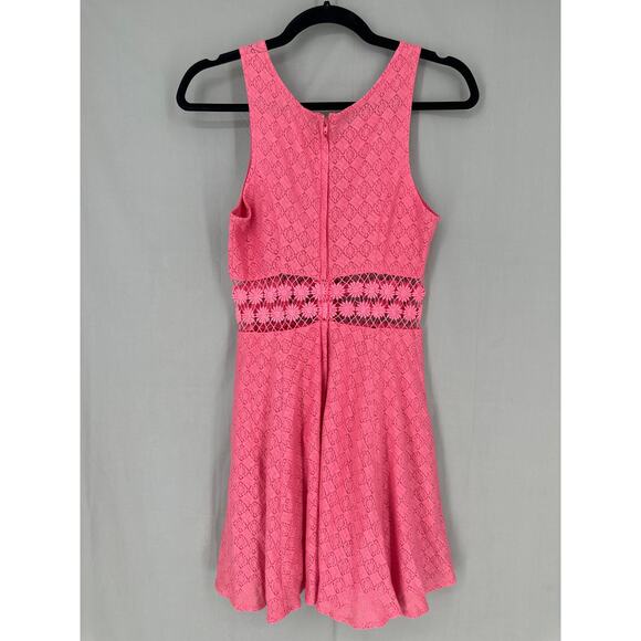 Free People Dress Womens 0 Pink Mini Crochet Summer Boho Bohemian Cottage - Picture 3 of 6